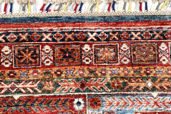 Multi Colored Kazak 2' 6 x 11' 10 - No. 57577 - ALRUG Rug Store