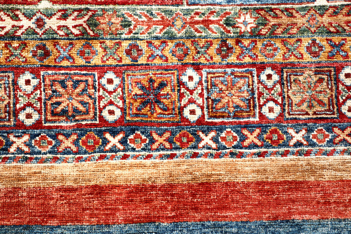 Multi Colored Kazak 2' 6 x 11' 10 - No. 57577 - ALRUG Rug Store
