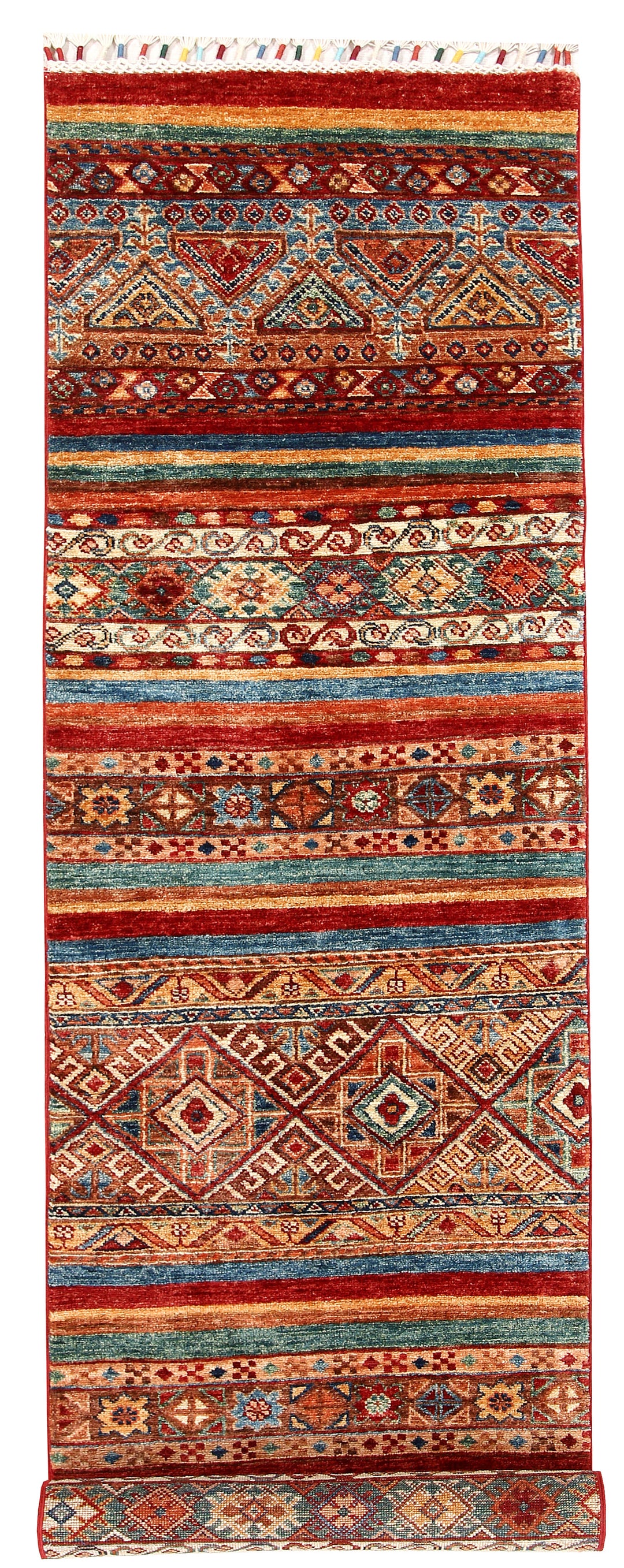 Multi Colored Kazak 2' x 8' 6 - No. 57597 - ALRUG Rug Store