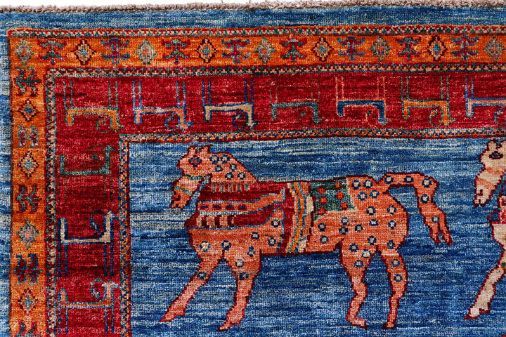 Dodger Blue Pictorial 6' 9 x 9' 9 - No. 57956 - ALRUG Rug Store