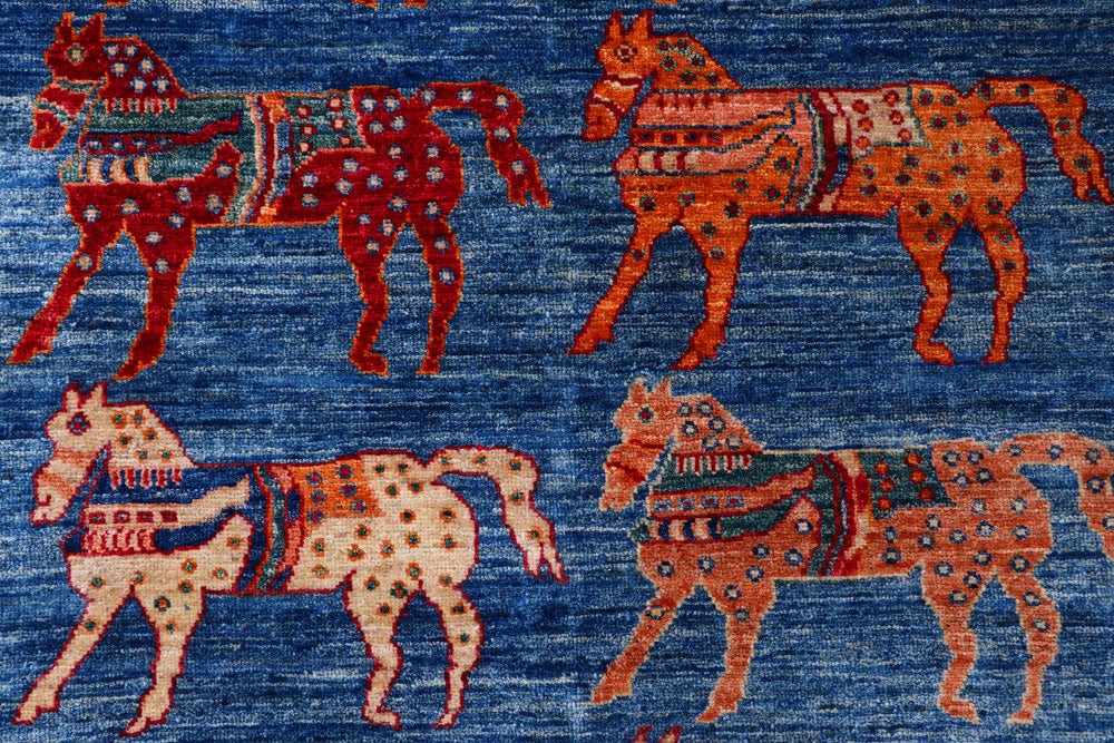 Dodger Blue Pictorial 6' 9 x 9' 9 - No. 57956 - ALRUG Rug Store