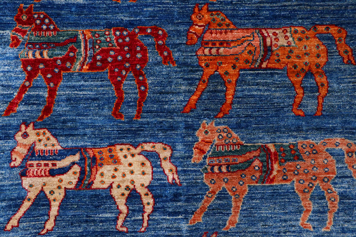 Dodger Blue Pictorial 6' 9 x 9' 9 - No. 57956 - ALRUG Rug Store