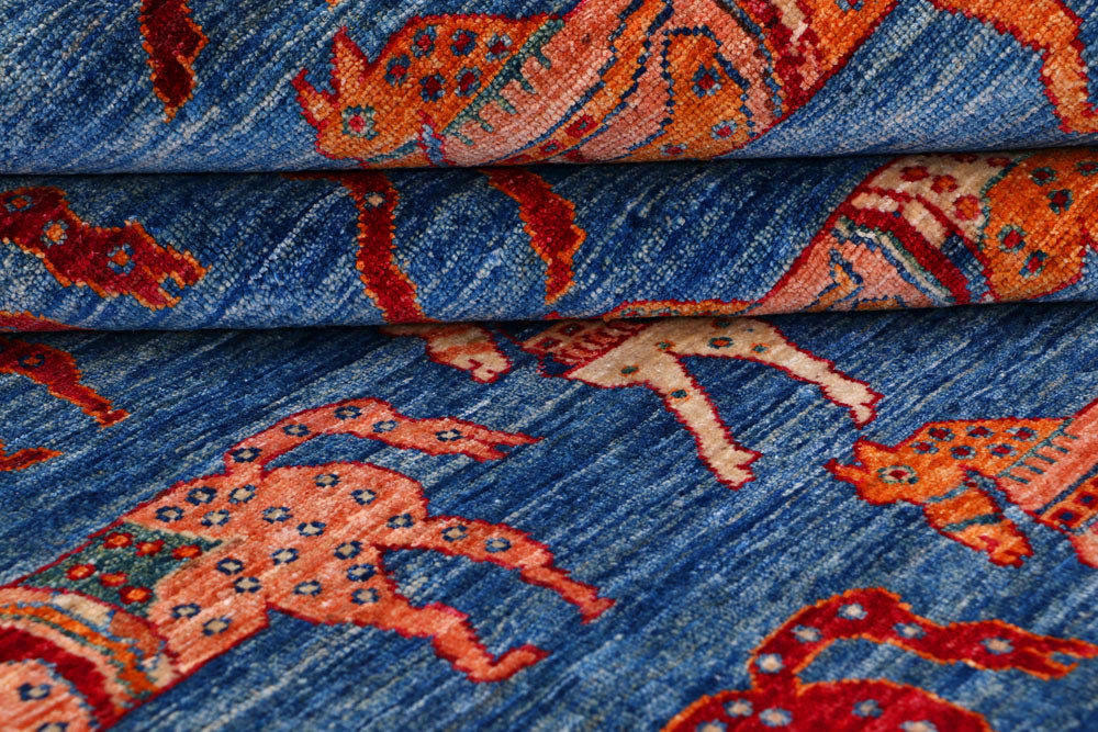 Dodger Blue Pictorial 6' 9 x 9' 9 - No. 57956 - ALRUG Rug Store