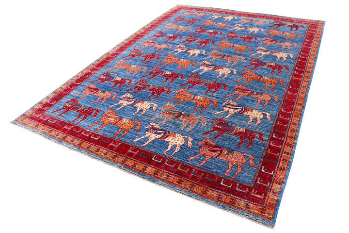 Dodger Blue Pictorial 6' 9 x 9' 9 - No. 57956 - ALRUG Rug Store