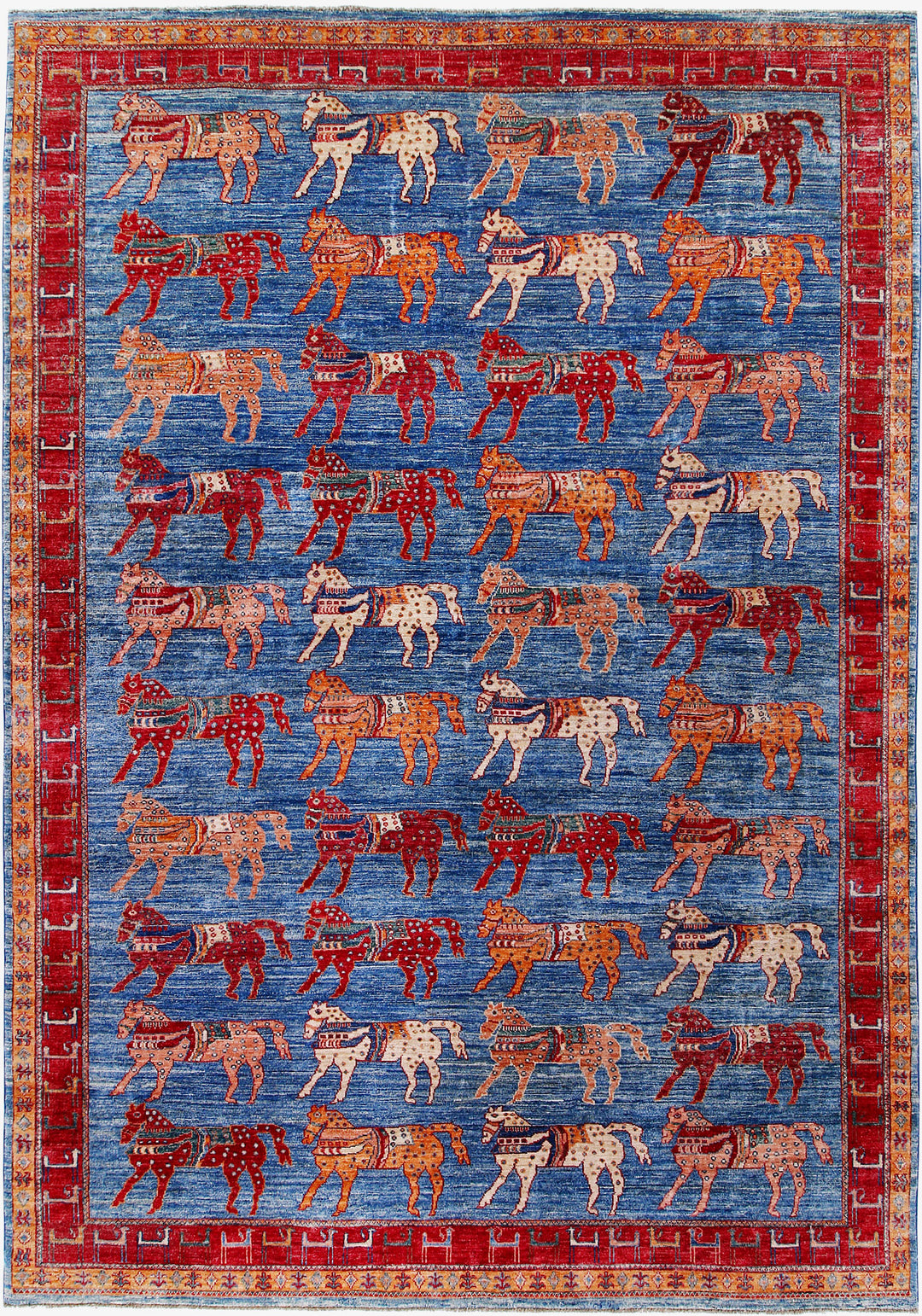 Dodger Blue Pictorial 6' 9 x 9' 9 - No. 57956 - ALRUG Rug Store