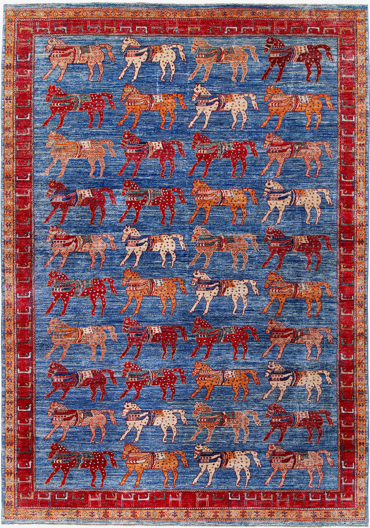 Dodger Blue Pictorial 6' 9 x 9' 9 - No. 57956 - ALRUG Rug Store
