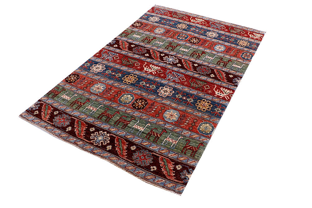 Multi Colored Kazak 3' 11 x 6' 1 - No. 58056 - ALRUG Rug Store