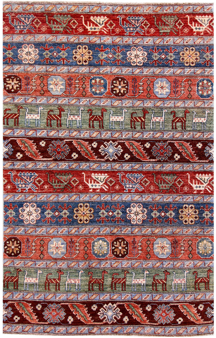 Multi Colored Kazak 3' 11 x 6' 1 - No. 58056 - ALRUG Rug Store