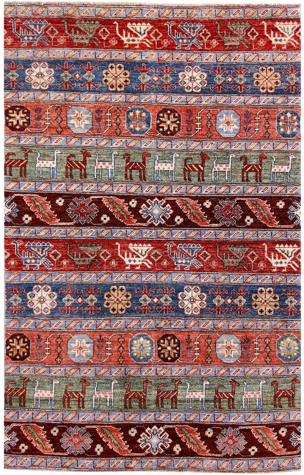 Multi Colored Kazak 3' 11 x 6' 1 - No. 58056 - ALRUG Rug Store