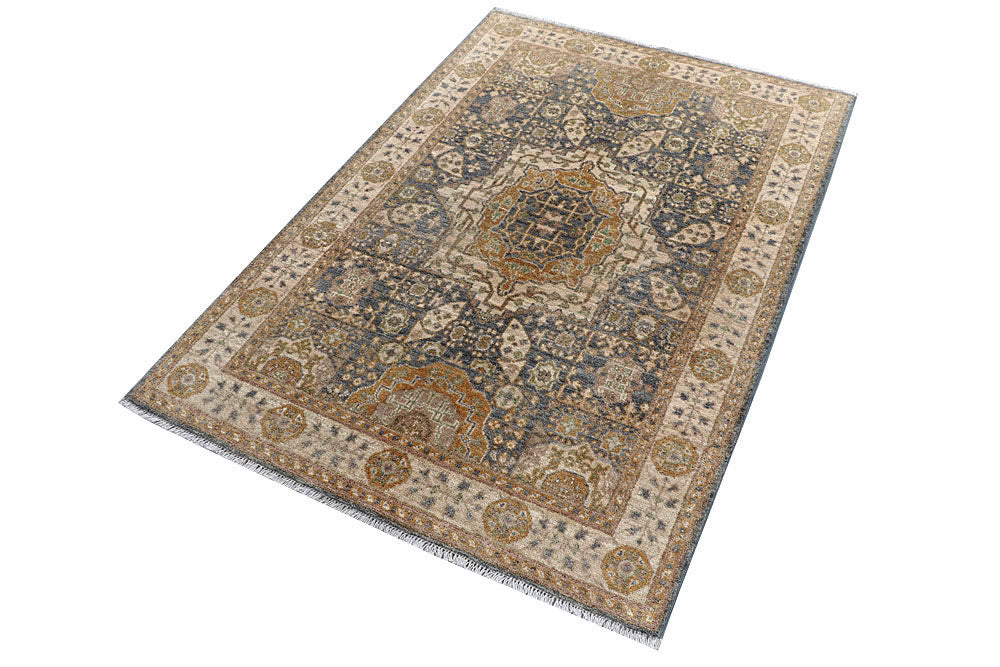 Dark Grey Mamluk 3' 3 x 4' 11 - No. 58306 - ALRUG Rug Store