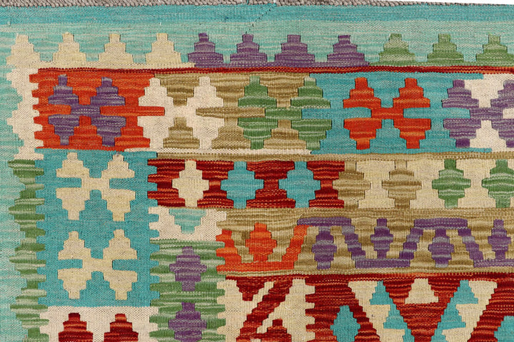 Multi Colored Kilim 6' 7 x 9' 11 - No. 58340 - ALRUG Rug Store