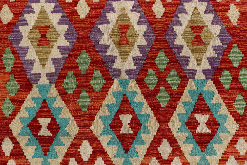 Multi Colored Kilim 6' 7 x 9' 11 - No. 58340 - ALRUG Rug Store