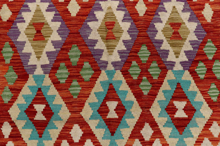 Multi Colored Kilim 6' 7 x 9' 11 - No. 58340 - ALRUG Rug Store