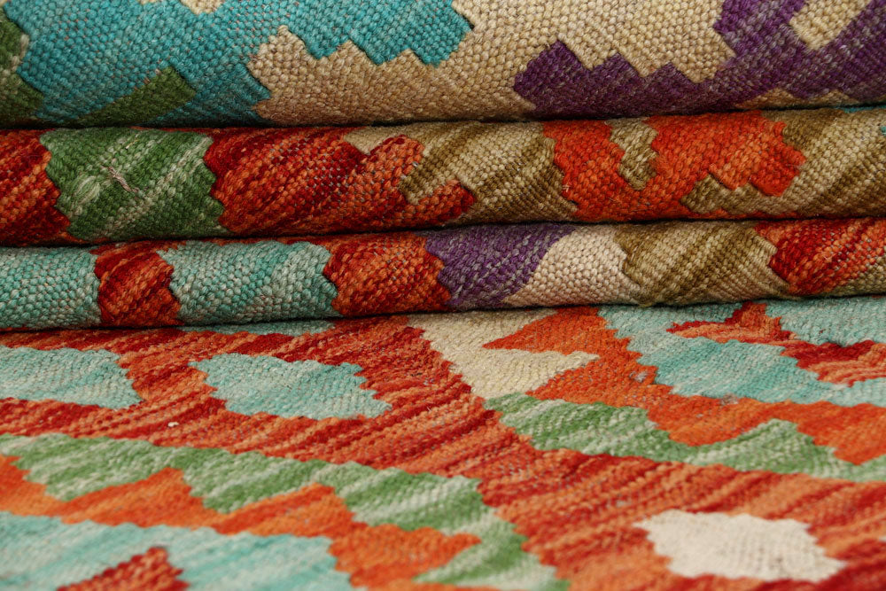 Multi Colored Kilim 6' 7 x 9' 11 - No. 58340 - ALRUG Rug Store