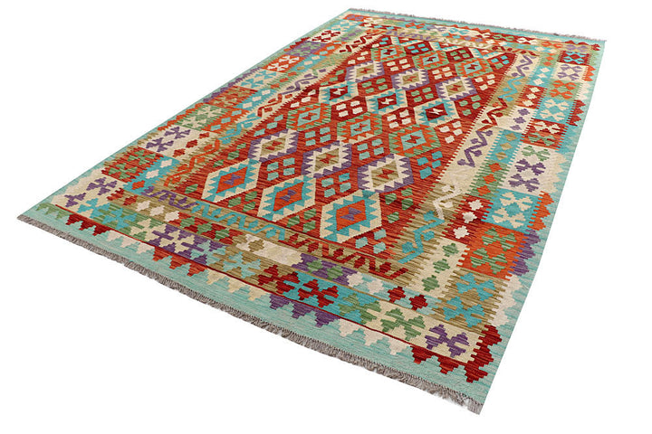 Multi Colored Kilim 6' 7 x 9' 11 - No. 58340 - ALRUG Rug Store