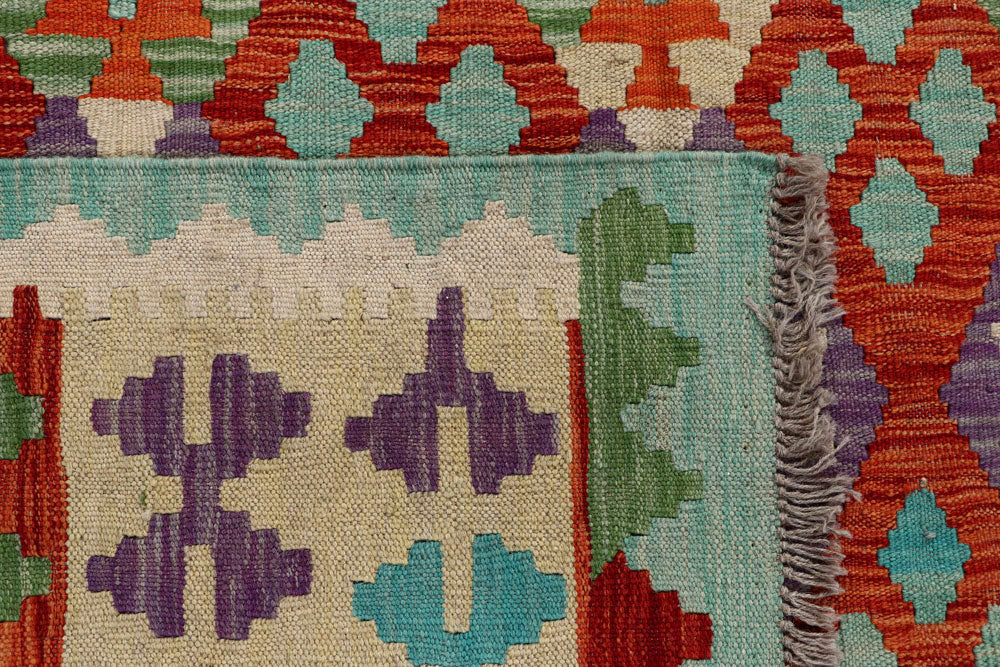 Multi Colored Kilim 6' 7 x 9' 11 - No. 58340 - ALRUG Rug Store