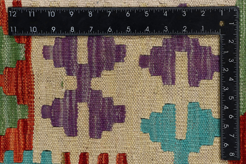 Multi Colored Kilim 6' 7 x 9' 11 - No. 58340 - ALRUG Rug Store