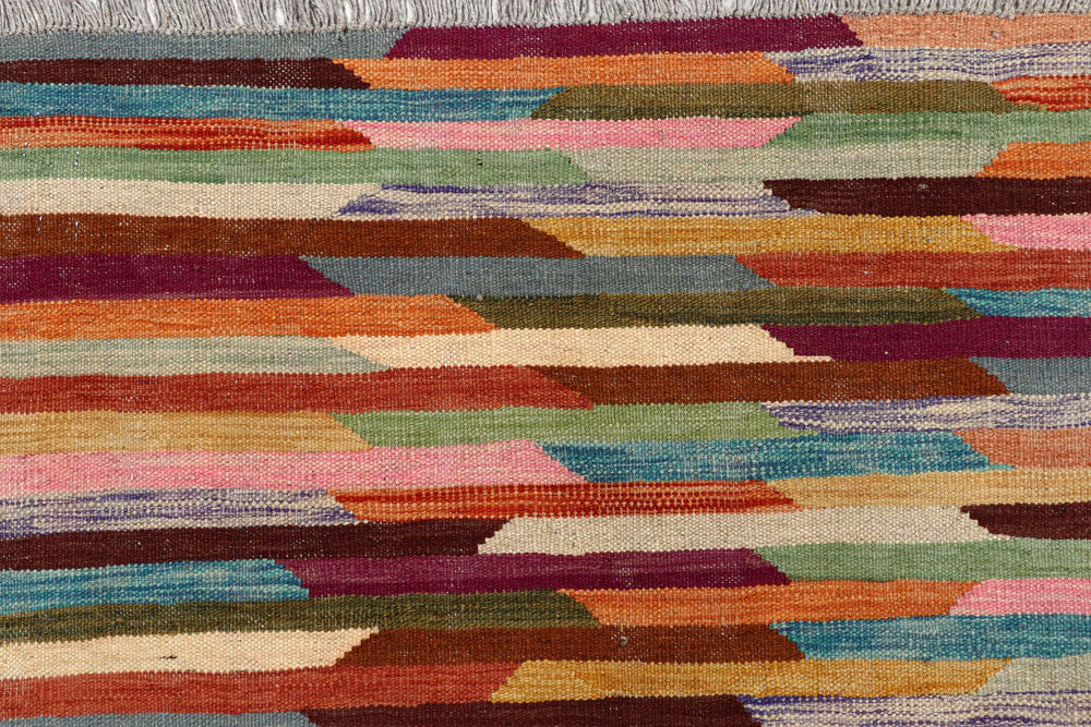 Multi Colored Kilim 6' 4 x 9' 9 - No. 58351 - ALRUG Rug Store