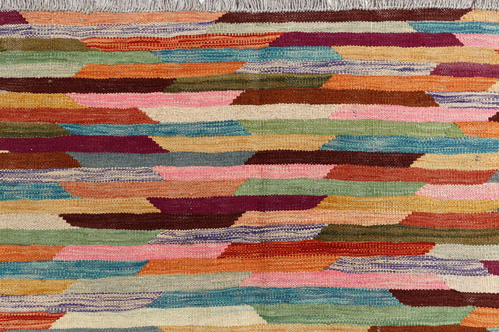 Multi Colored Kilim 6' 4 x 9' 9 - No. 58351 - ALRUG Rug Store