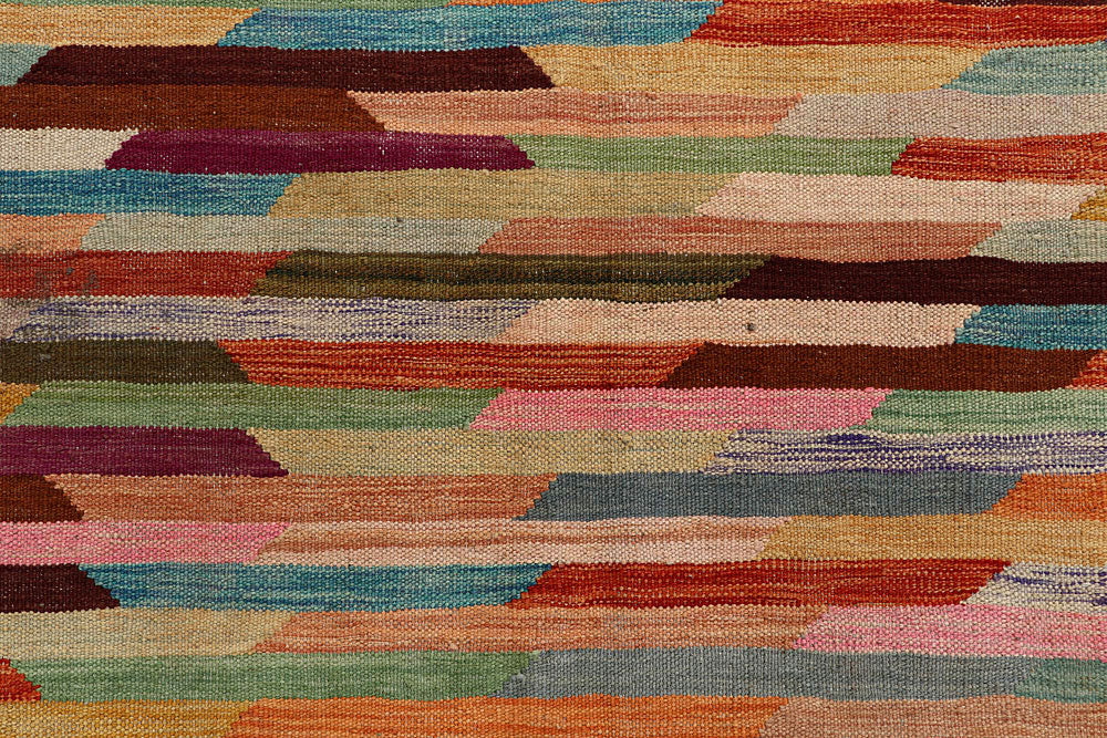 Multi Colored Kilim 6' 4 x 9' 9 - No. 58351 - ALRUG Rug Store
