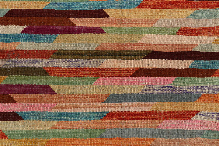 Multi Colored Kilim 6' 4 x 9' 9 - No. 58351 - ALRUG Rug Store
