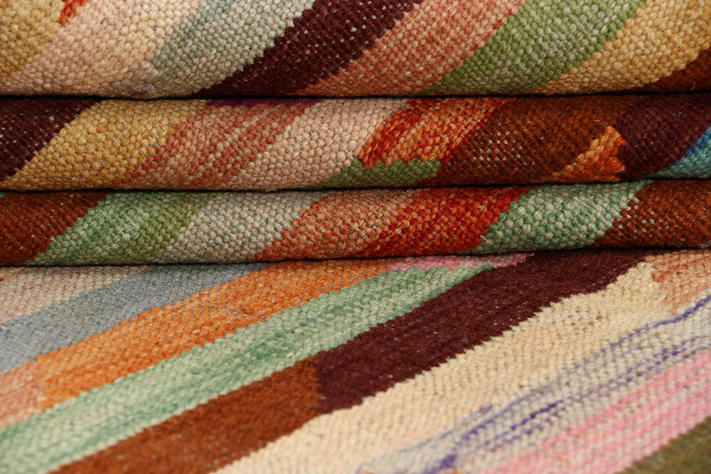 Multi Colored Kilim 6' 4 x 9' 9 - No. 58351 - ALRUG Rug Store