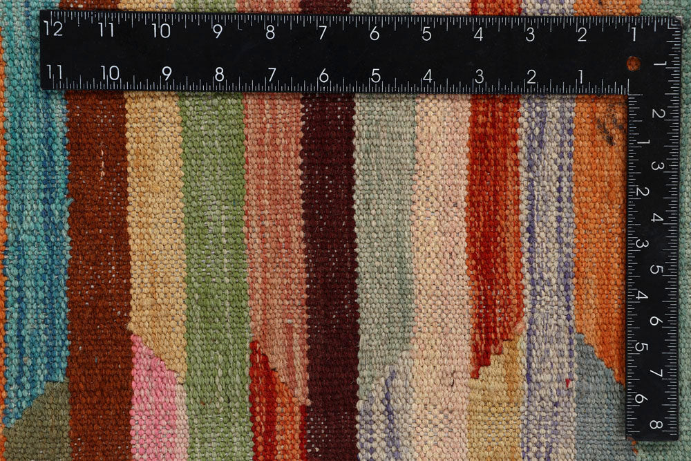 Multi Colored Kilim 6' 4 x 9' 9 - No. 58351 - ALRUG Rug Store