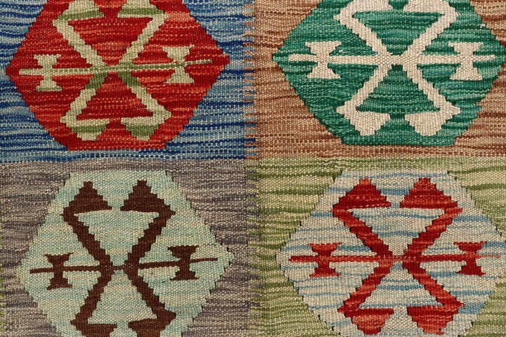 Multi Colored Kilim 6' 4 x 9' 9 - No. 58362 - ALRUG Rug Store