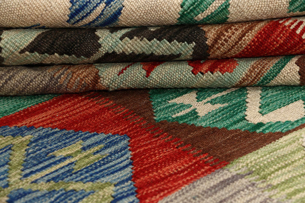 Multi Colored Kilim 6' 4 x 9' 9 - No. 58362 - ALRUG Rug Store