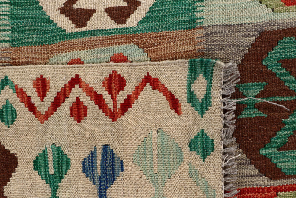 Multi Colored Kilim 6' 4 x 9' 9 - No. 58362 - ALRUG Rug Store