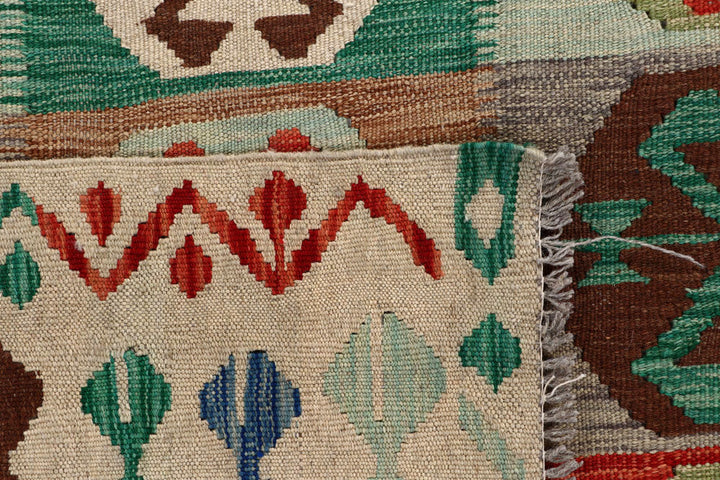 Multi Colored Kilim 6' 4 x 9' 9 - No. 58362 - ALRUG Rug Store