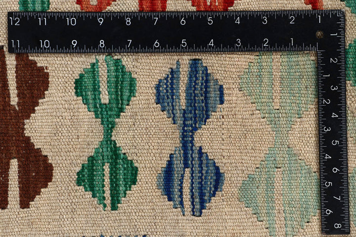 Multi Colored Kilim 6' 4 x 9' 9 - No. 58362 - ALRUG Rug Store