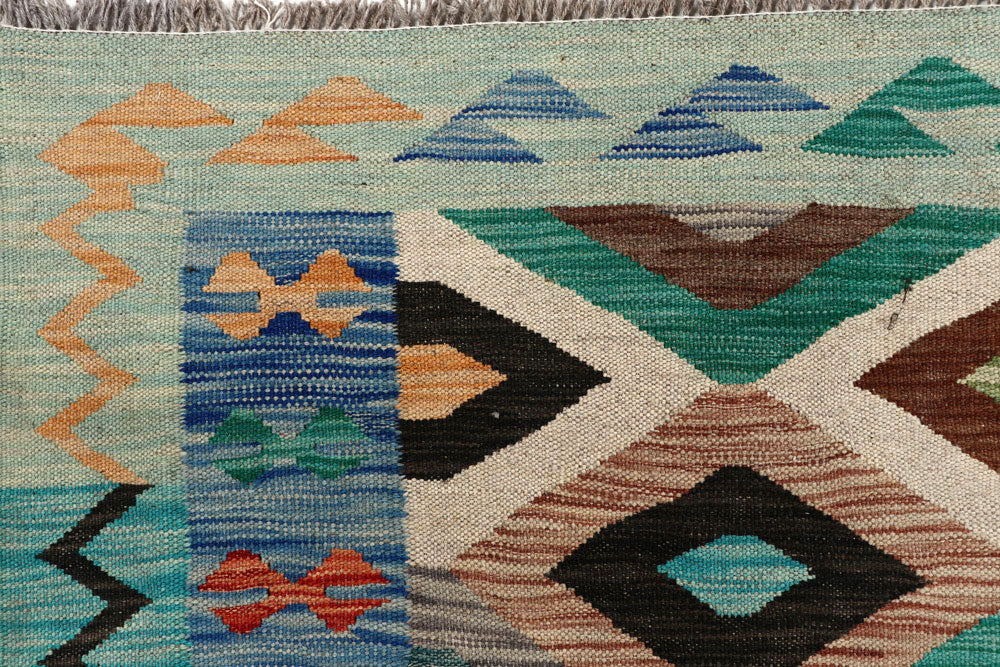 Multi Colored Kilim 6' 7 x 9' 9 - No. 58368 - ALRUG Rug Store