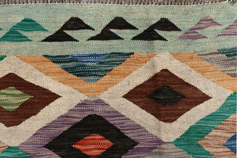 Multi Colored Kilim 6' 7 x 9' 9 - No. 58368 - ALRUG Rug Store