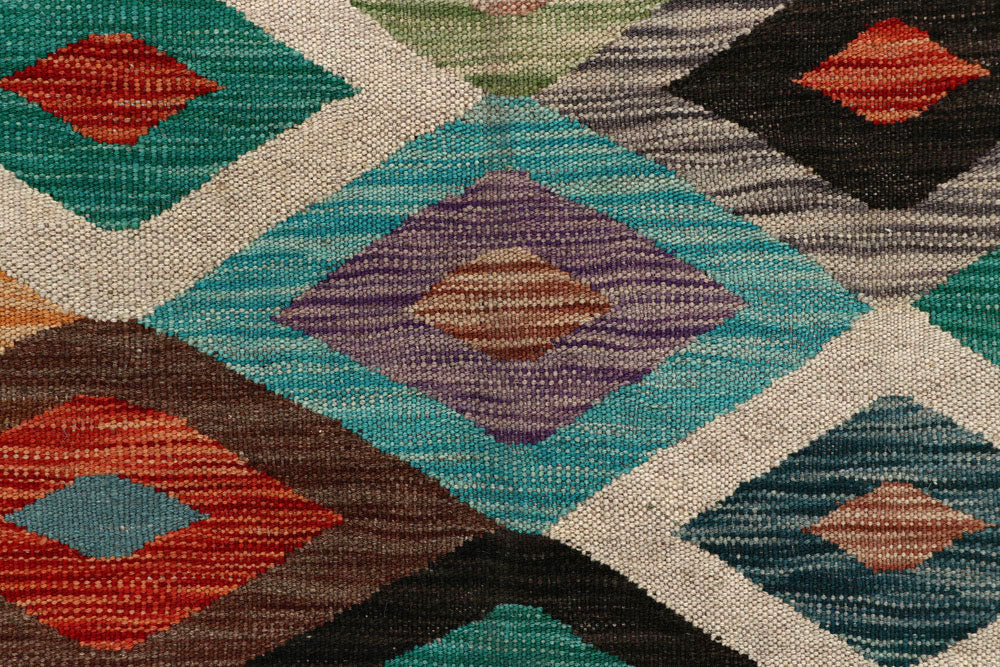 Multi Colored Kilim 6' 7 x 9' 9 - No. 58368 - ALRUG Rug Store