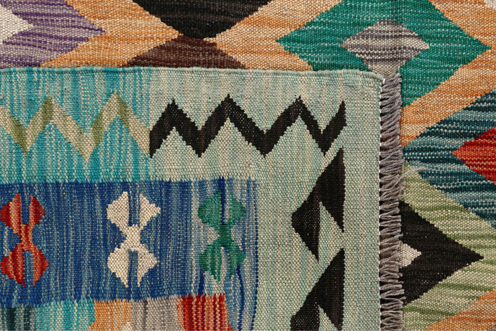 Multi Colored Kilim 6' 7 x 9' 9 - No. 58368 - ALRUG Rug Store