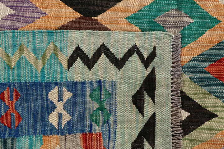 Multi Colored Kilim 6' 7 x 9' 9 - No. 58368 - ALRUG Rug Store