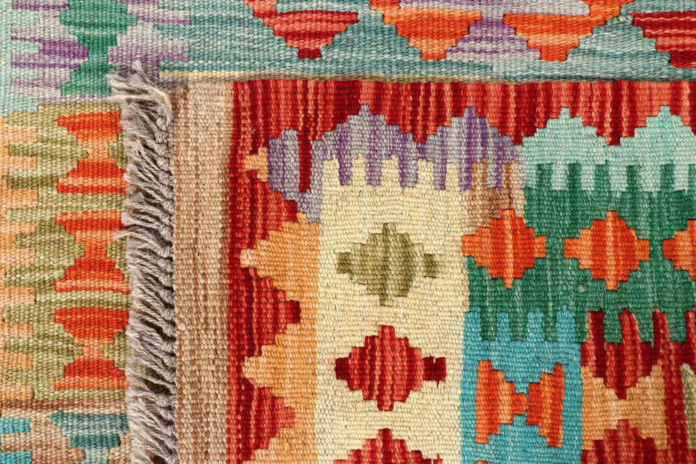 Multi Colored Kilim 2' 8 x 12' 6 - No. 58380 - ALRUG Rug Store