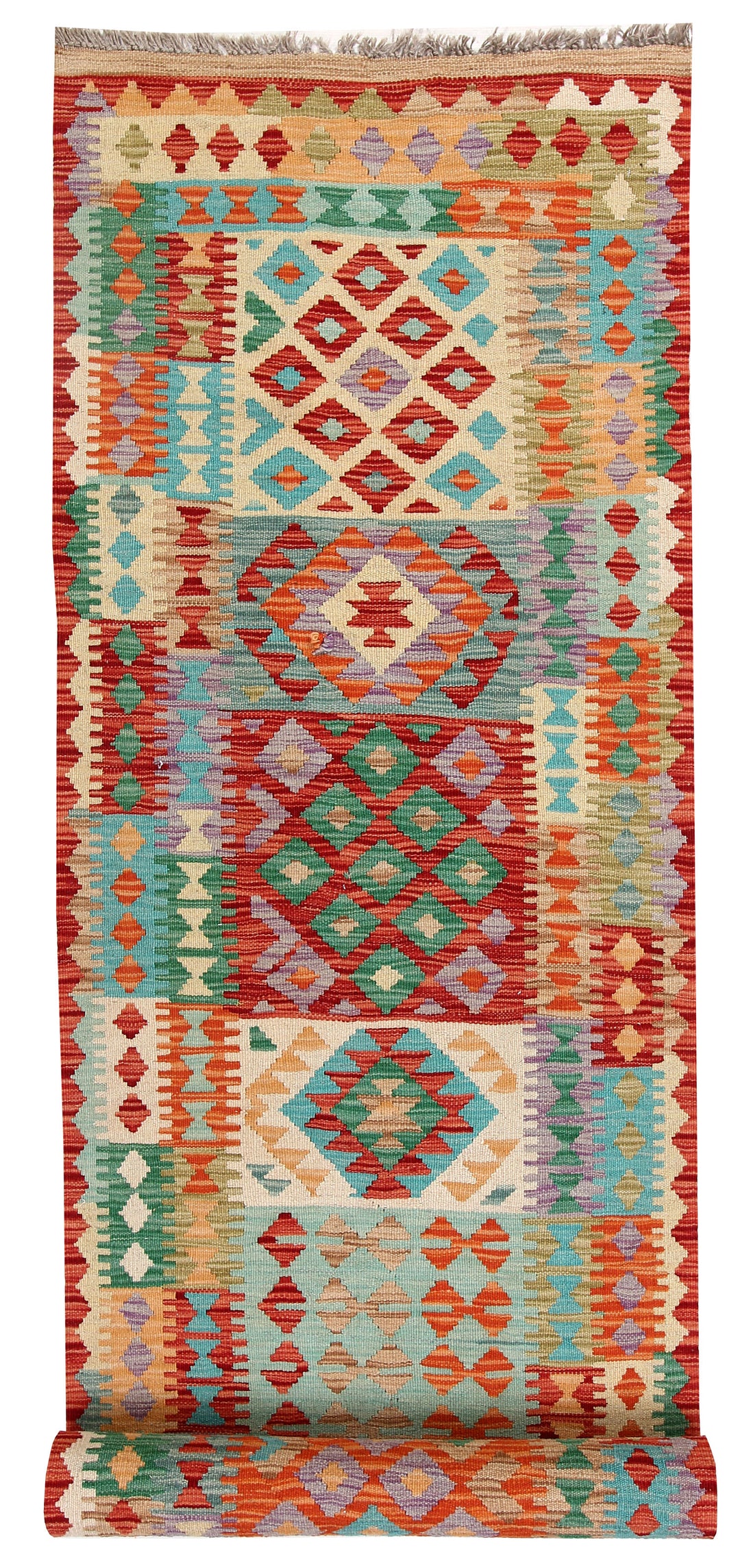Multi Colored Kilim 2' 8 x 12' 6 - No. 58380 - ALRUG Rug Store