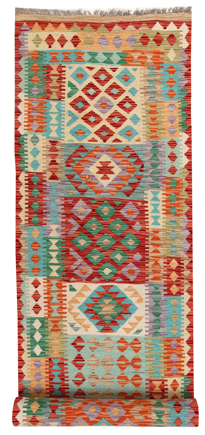 Multi Colored Kilim 2' 8 x 12' 6 - No. 58380 - ALRUG Rug Store