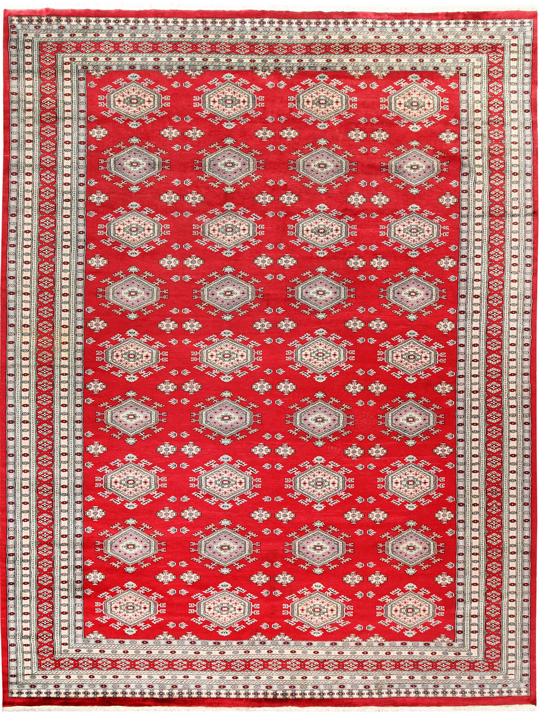 Red Caucasian Oriental Rug 9' 3" x 12' 6" Hand-Knotted