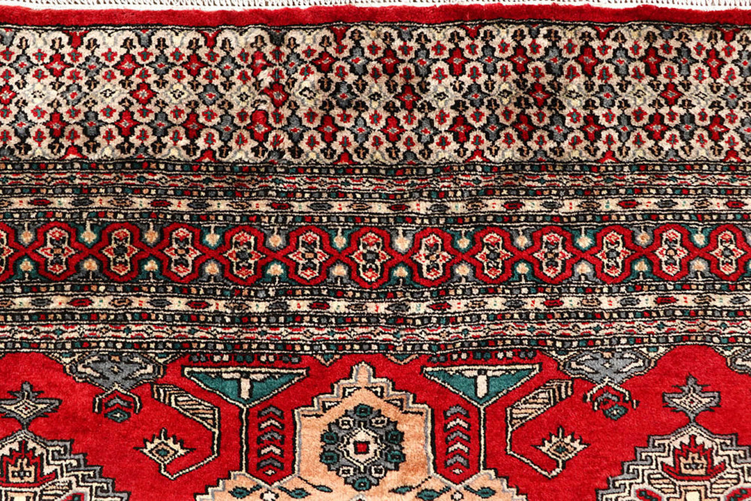 Red Caucasian Oriental Rug 6' 9" x 7' 2" Hand-Knotted view