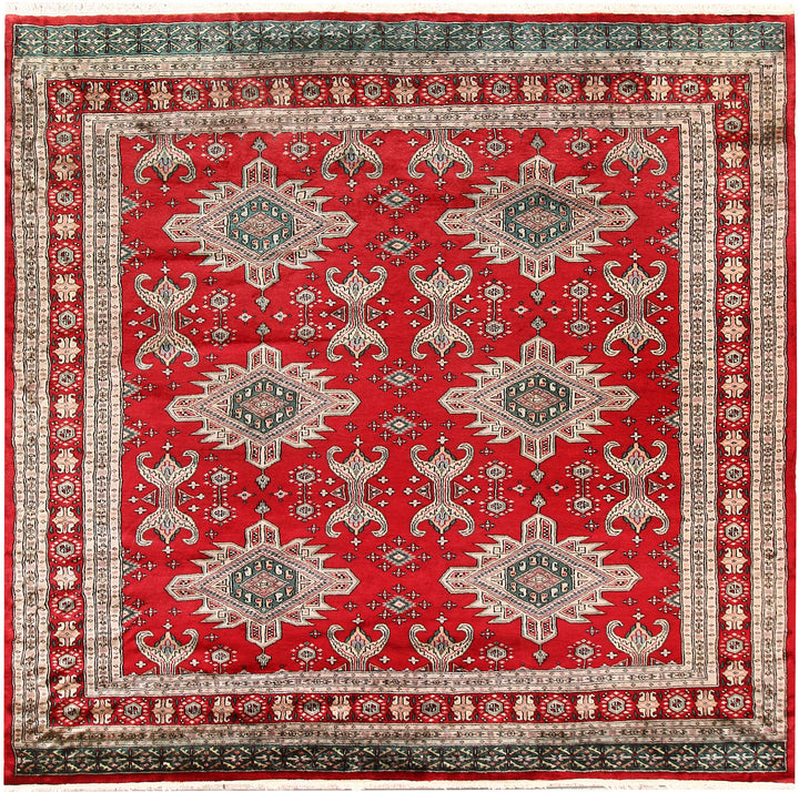 Red Caucasian 6' 11 x 6' 10 - No. 58620 - ALRUG Rug Store
