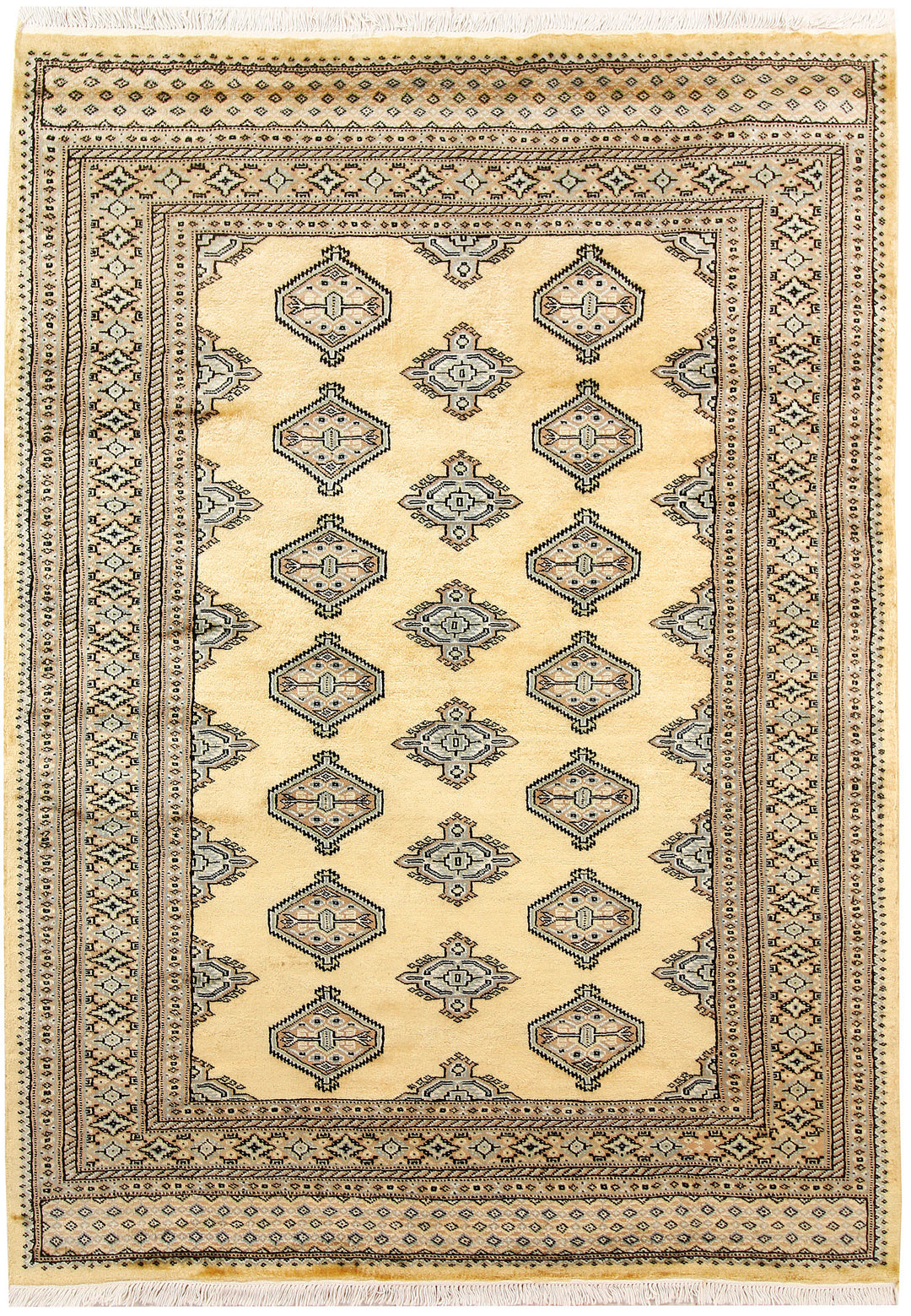 Afghan Jaldar Rug 4' 7" x 6' 5" Hand-Knotted