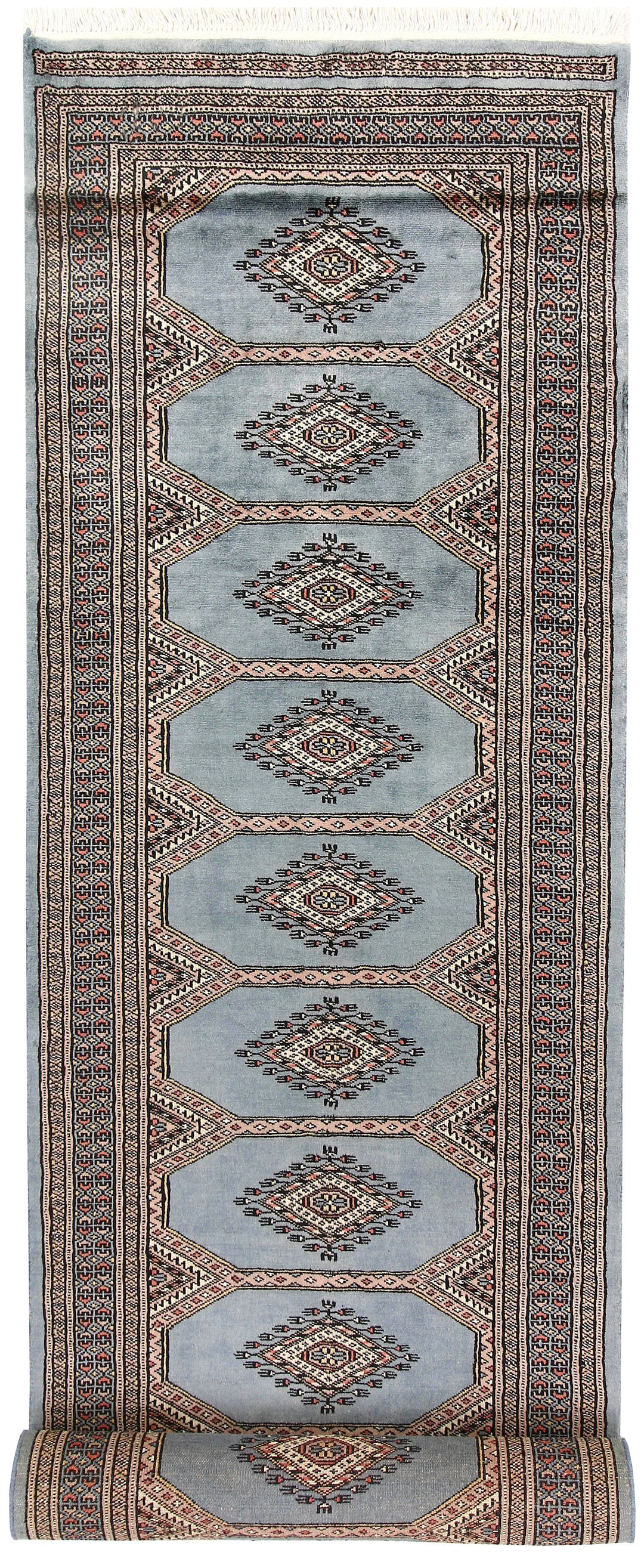 Light Steel Blue Jaldar 2' 6 x 10' 4 - No. 58784 - ALRUG Rug Store
