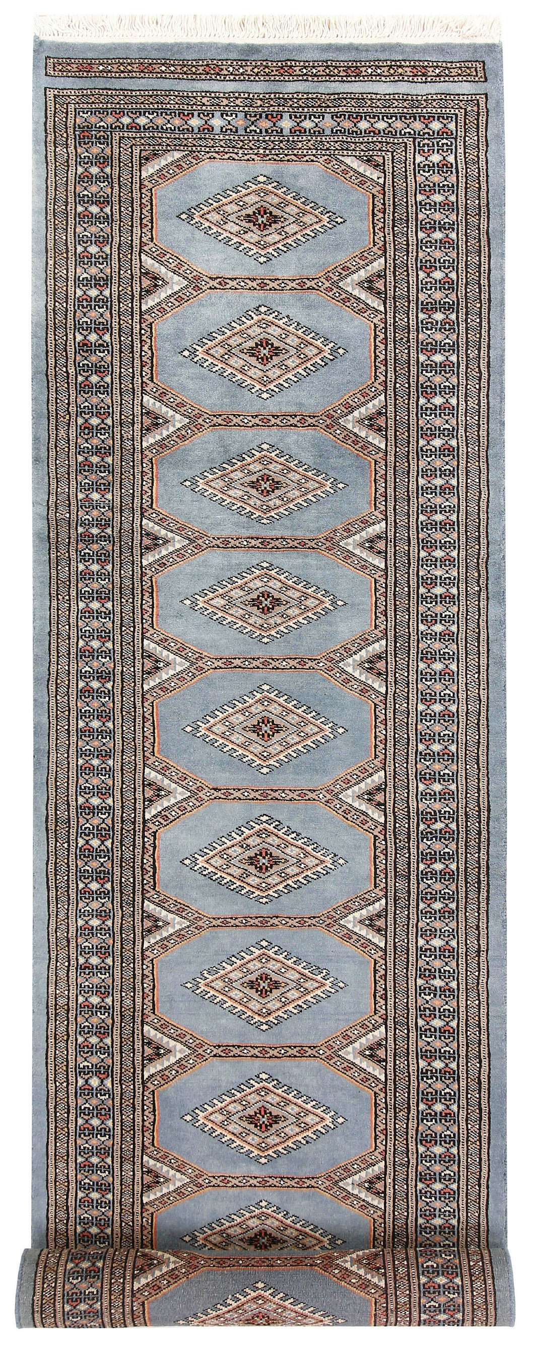 Light Steel Blue Jaldar 2' 4 x 9' 1 - No. 58966 - ALRUG Rug Store