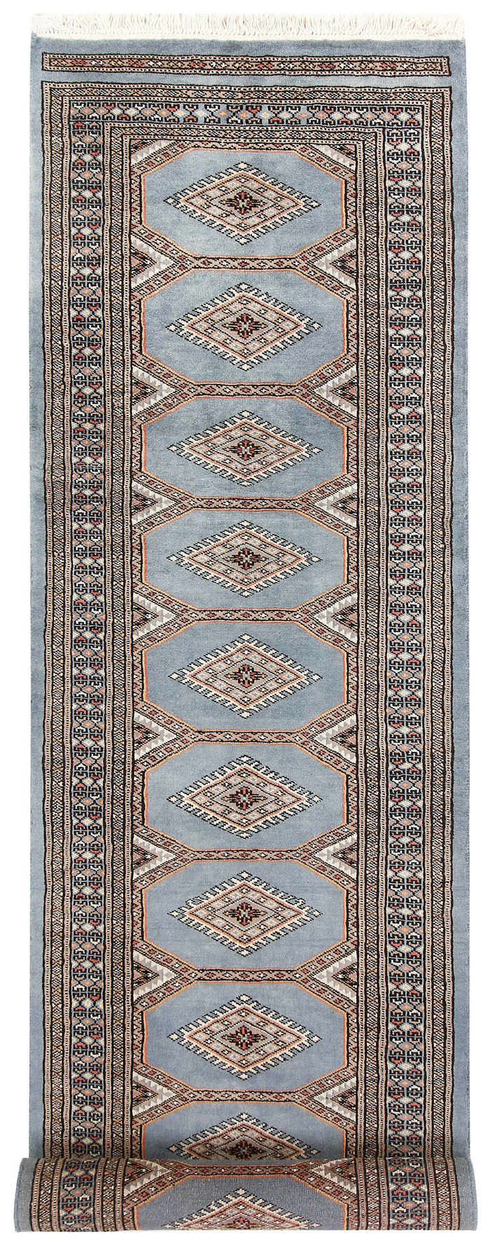 Light Steel Blue Jaldar 2' 4 x 9' 1 - No. 58966 - ALRUG Rug Store