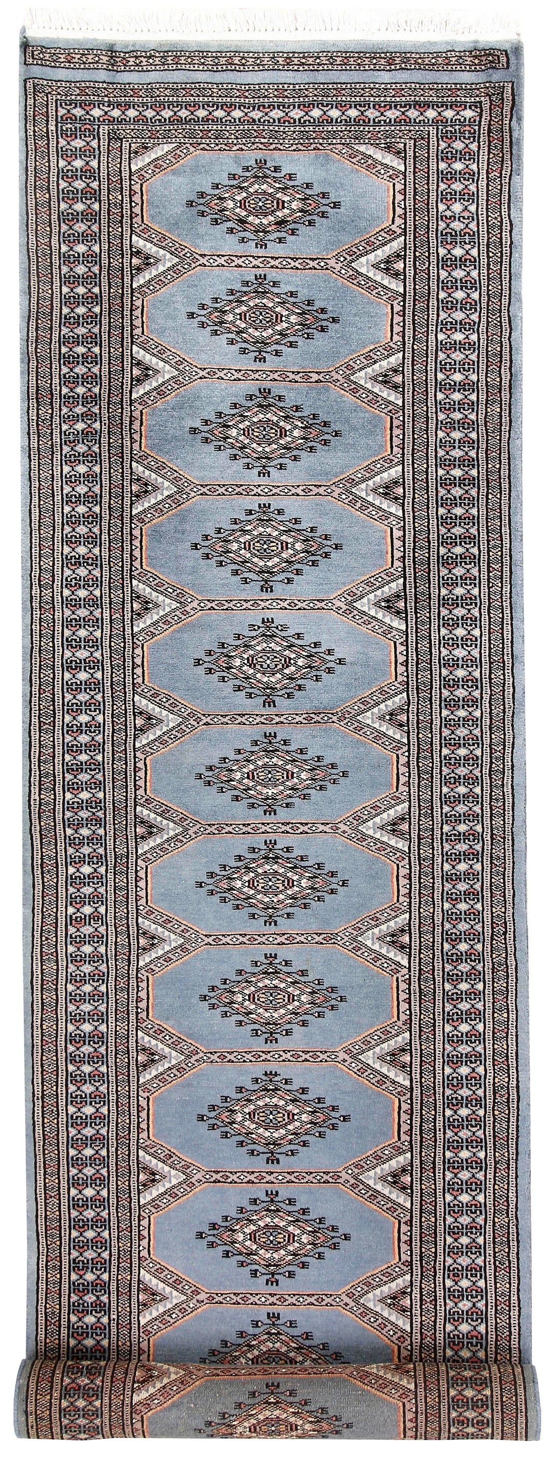 Light Steel Blue Jaldar 2' 4 x 9' - No. 58976 - ALRUG Rug Store