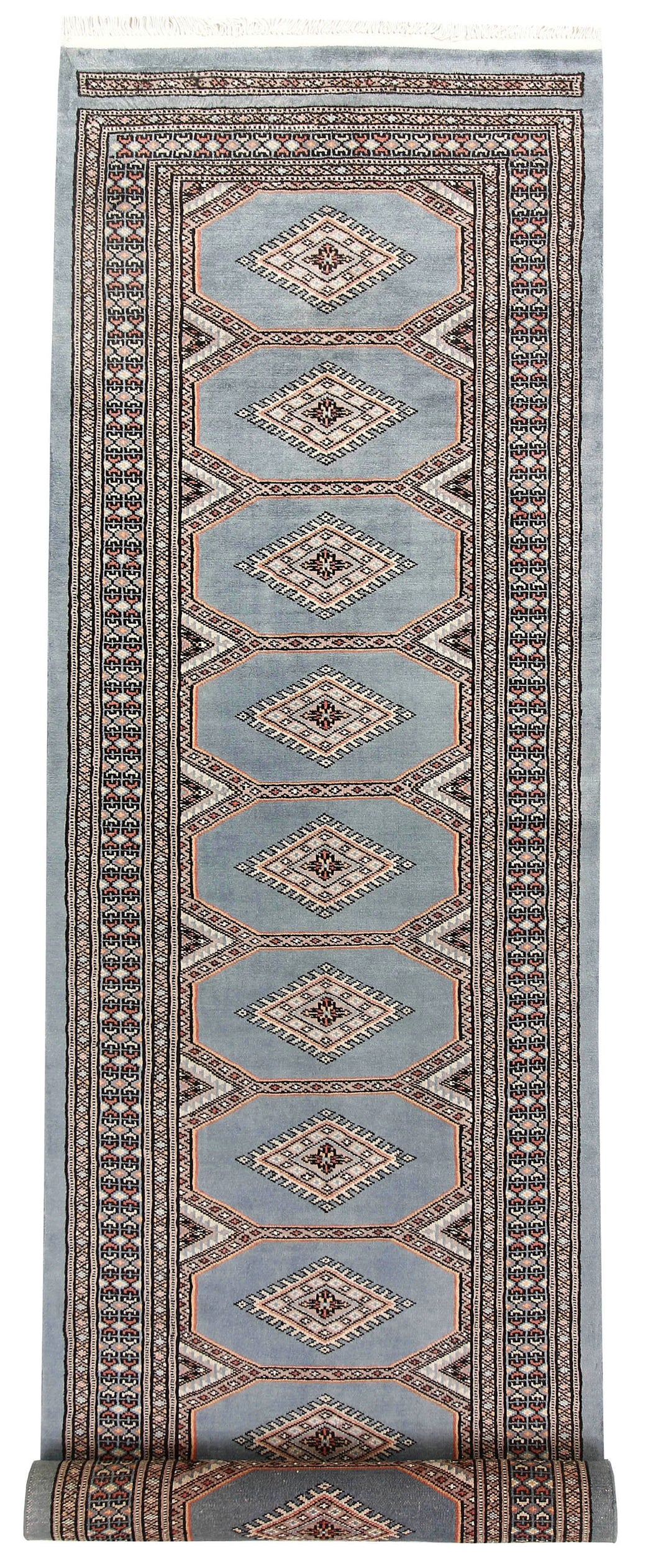 Light Steel Blue Jaldar 2' 4 x 9' - No. 58982 - ALRUG Rug Store