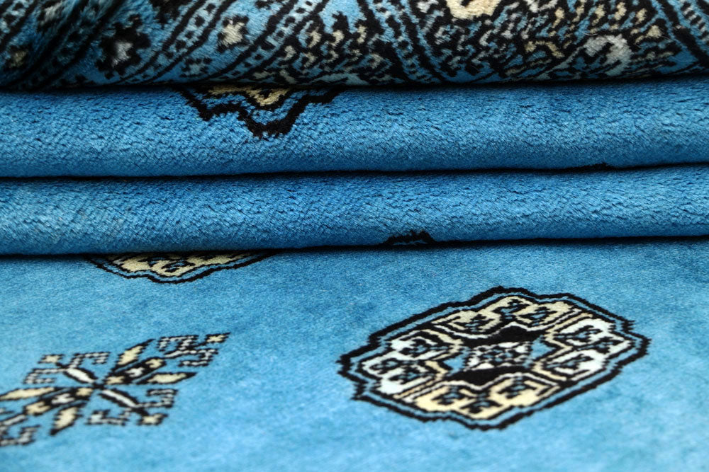 Deep Sky Blue Bokhara 6' 7 x 10' 2 - No. 59286 - ALRUG Rug Store